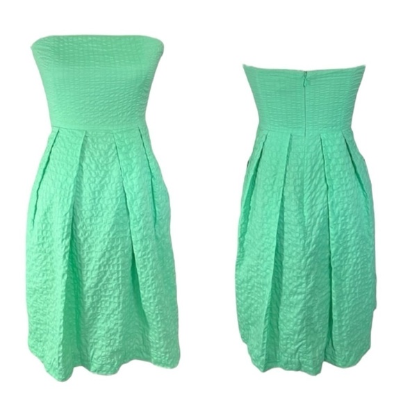 J Crew Textured Strapless Fit and Flare Dress sz 0 - Picture 12 of 13